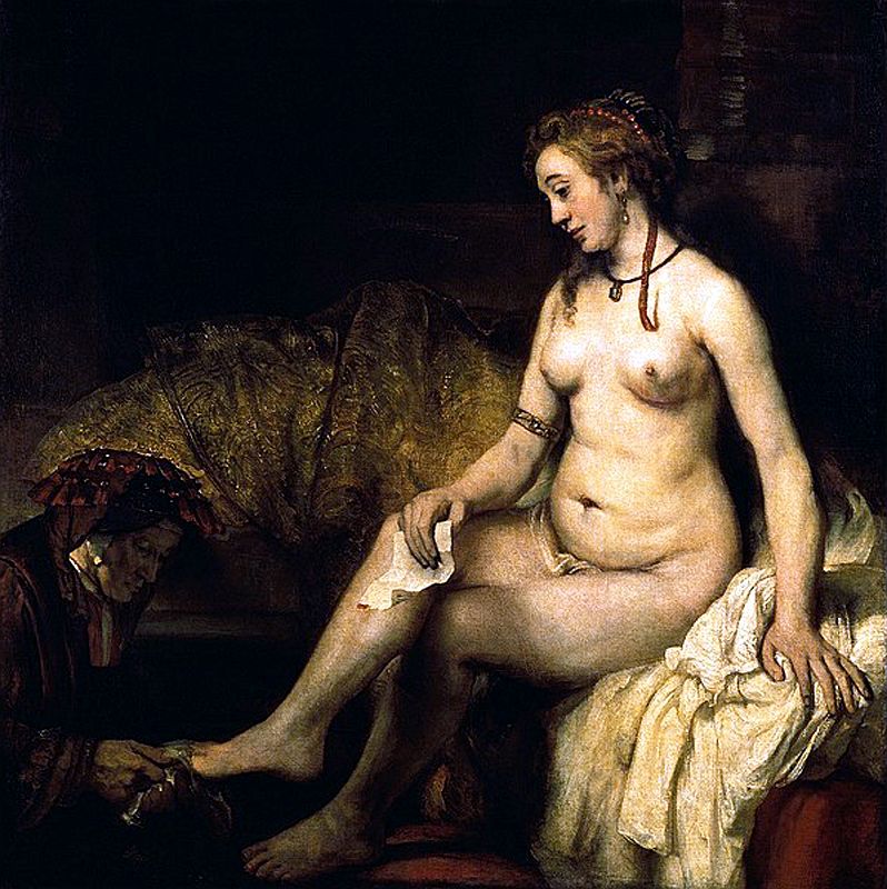 Paris Louvre Painting 1654 Rembrandt - Bathsheba 